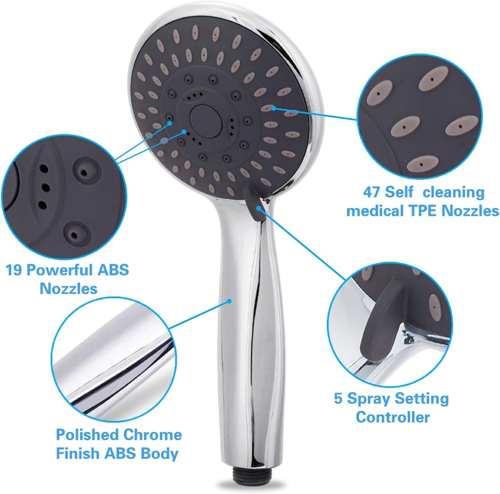 5-Setting High Pressure Handhe - High Pressure Shower Head Handheld 评论和价格