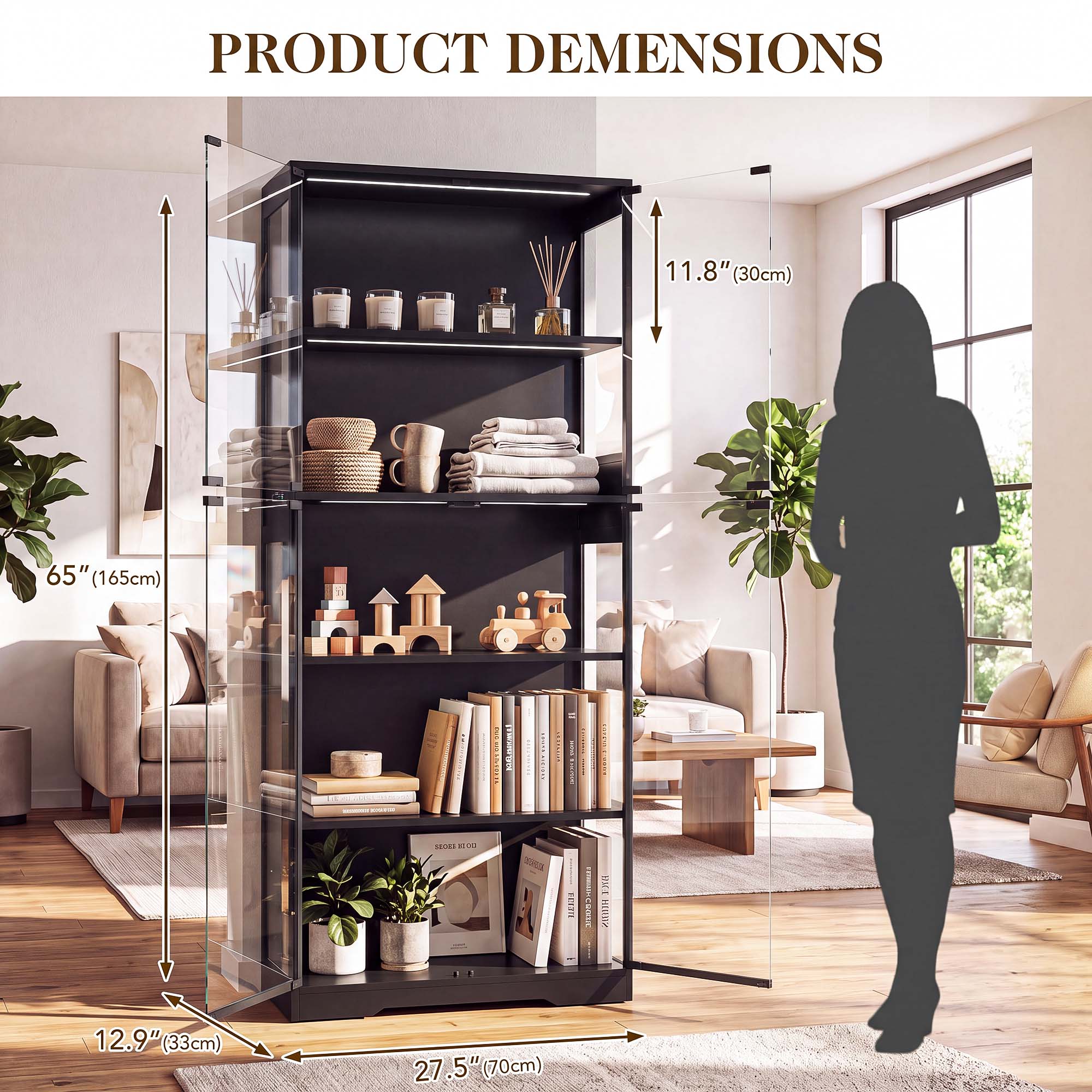 TCGBKAF 5‑Tier Display Cabinet - Lighting 评论和价格