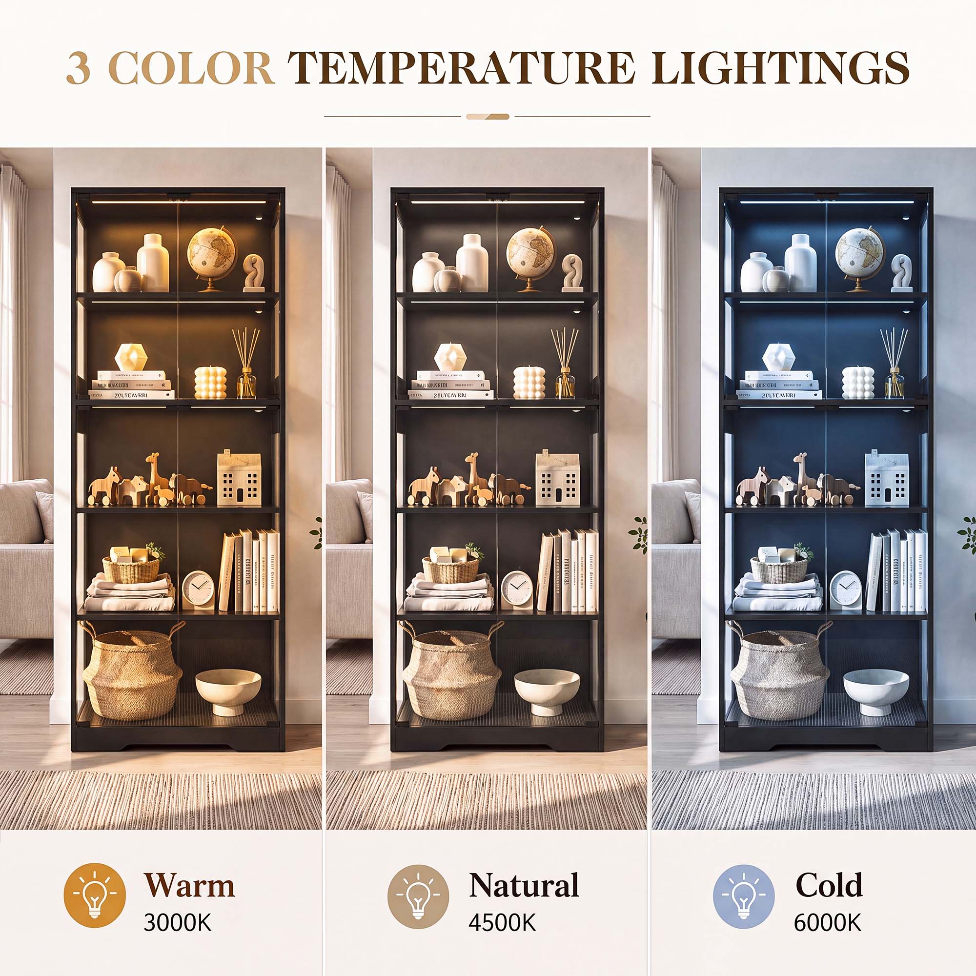 TCGBKAF 5‑Tier Display Cabinet - Lighting 评论和价格