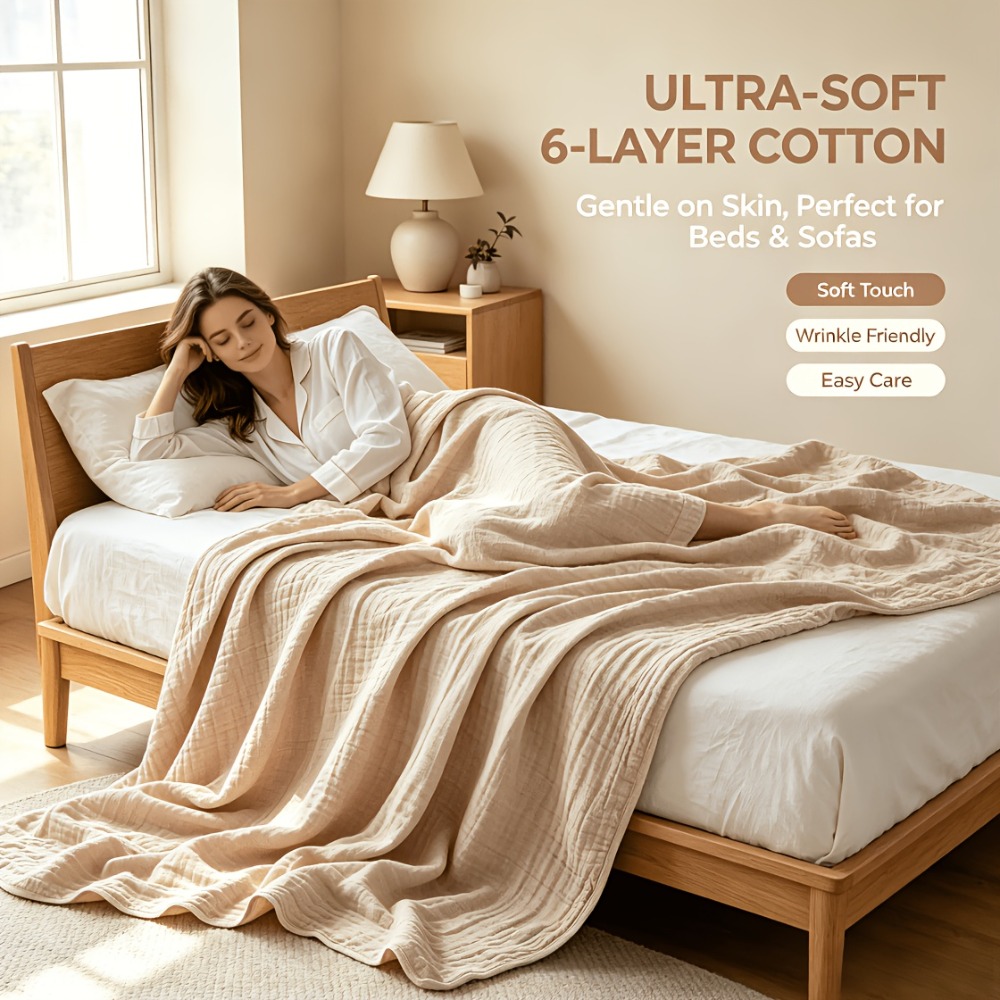 100% Cotton Muslin Blankets Li - Muslin Cotton Bedspread 评论和价格
