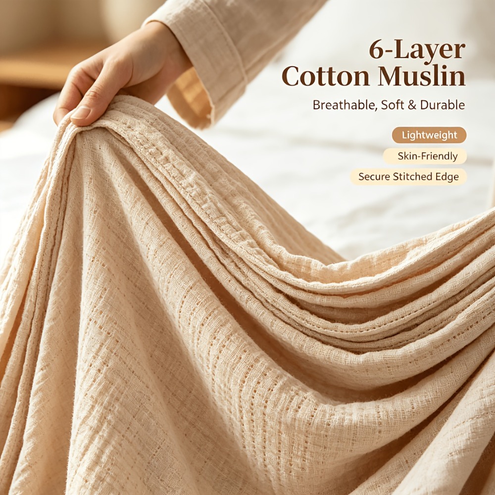 100% Cotton Muslin Blankets Li - Muslin Cotton Bedspread 评论和价格