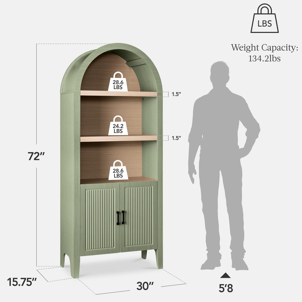 71 Tall Arched Kitchen Pantry, - Kitchen 评论和价格