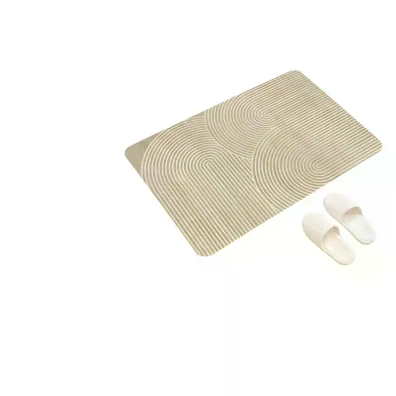 [MA]Beige Striped Diatomite Ba - Quick Dry Diatomite Bath Mat 评论和价格