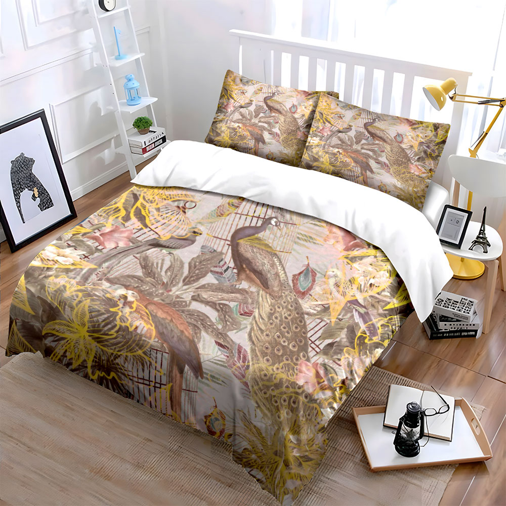 Vintage Peacock Birdcage Beddi - Aesthetic Floral Duvet Cover 评论和价格