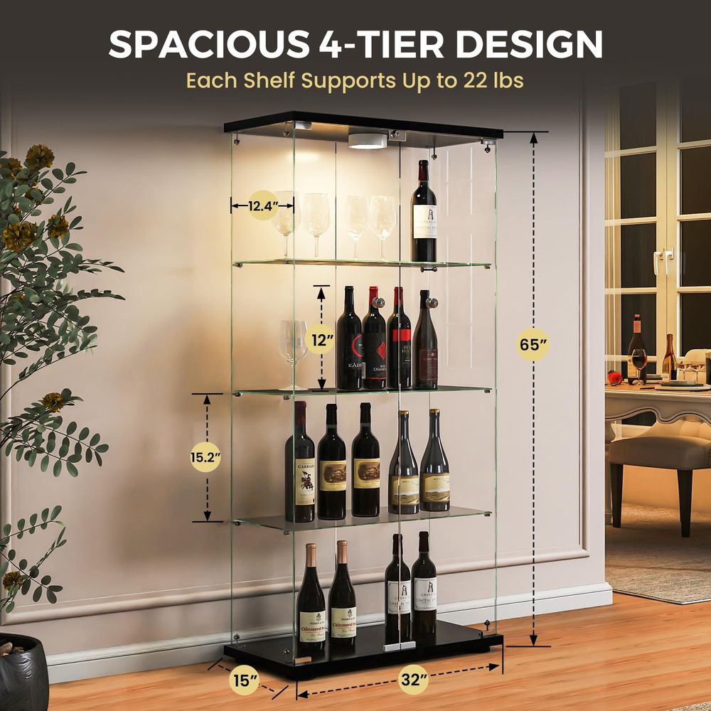 Display Cabinet with LED Light - Lighting 评论和价格