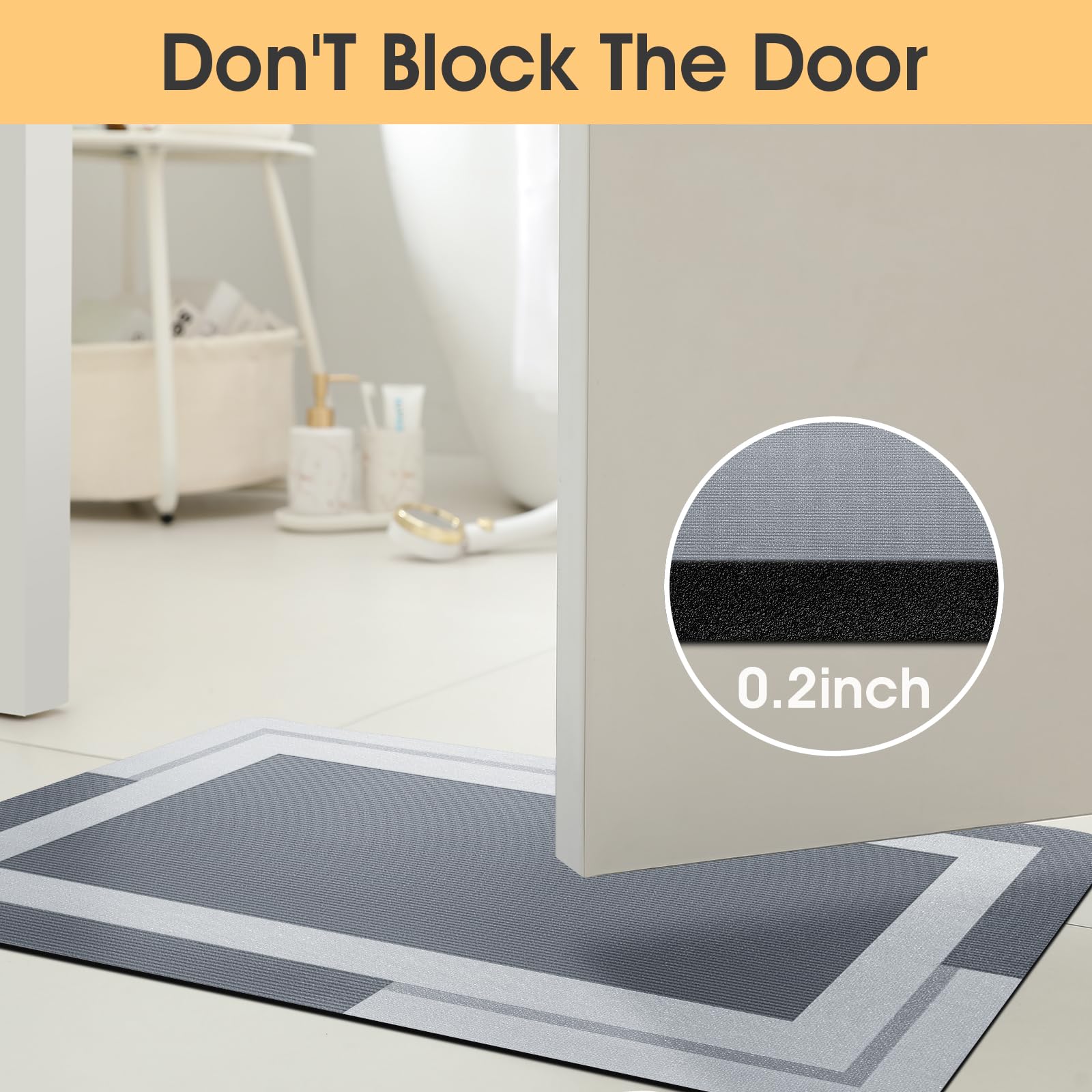 VIKAMA Bathroom Runner Rug wit - Quick Dry Diatomite Bath Mat 评论和价格
