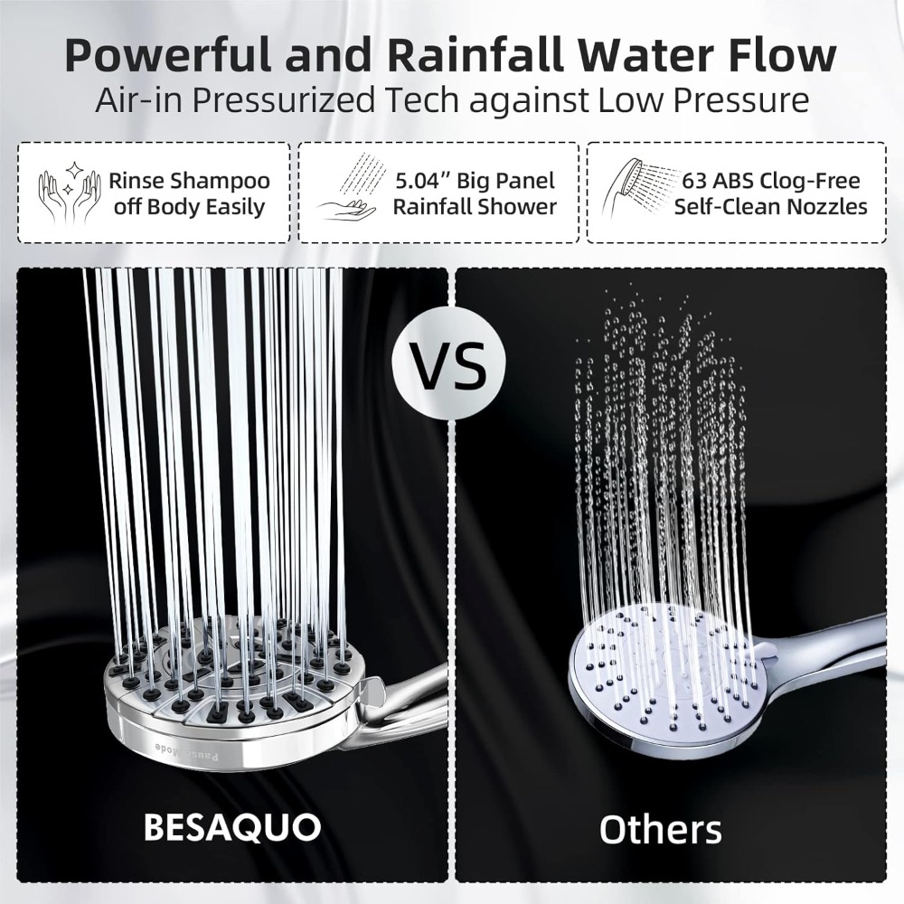10-Function High Pressure Show - High Pressure Shower Head Handheld 评论和价格