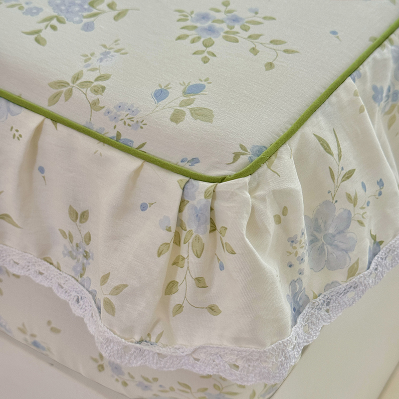 100% Cotton Floral Printed Ruf - Fitted Bed Sheets Deep Pocket 评论和价格