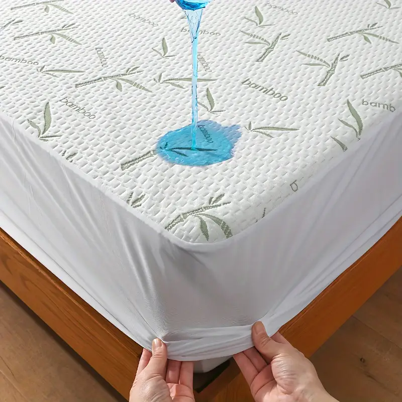 1pc Bamboo Mattress Protector, - Waterproof Mattress Protector Breathable 评论和价格