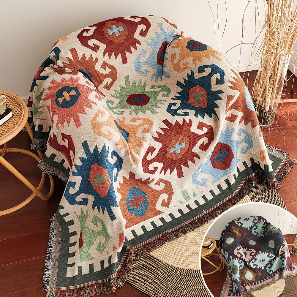 New Sofa Blanket,  Boho Throw  - Boho Throw Blanket Fringe 评论和价格