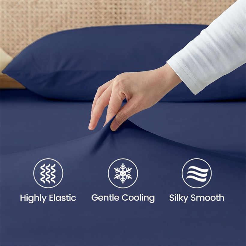 Cooling Bed Fitted Sheet Ice‑C - Fitted Bed Sheets Deep Pocket 评论和价格