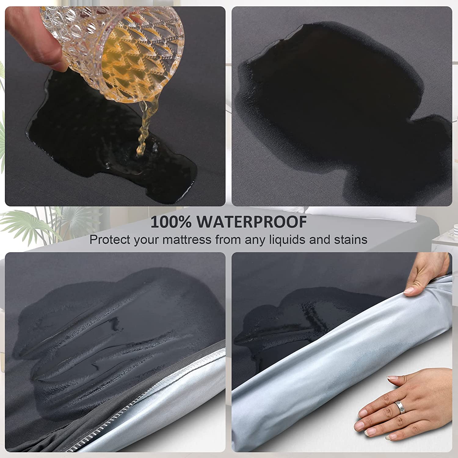 Solid Mattress Protector Water - Waterproof Mattress Protector Breathable 评论和价格