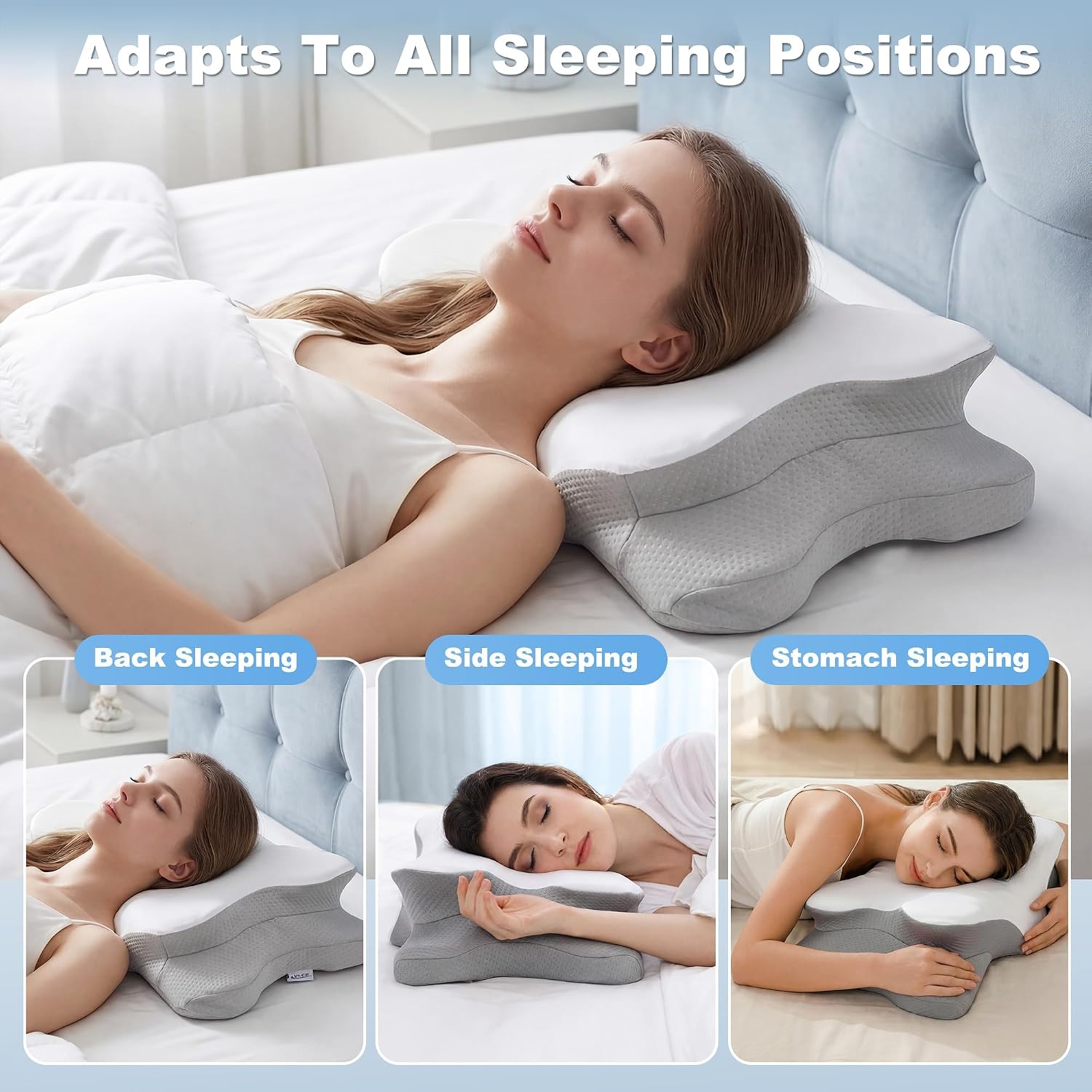 Cervical Neck Pillow for Pain  - Memory Foam Orthopedic Pillow Neck Pain 评论和价格