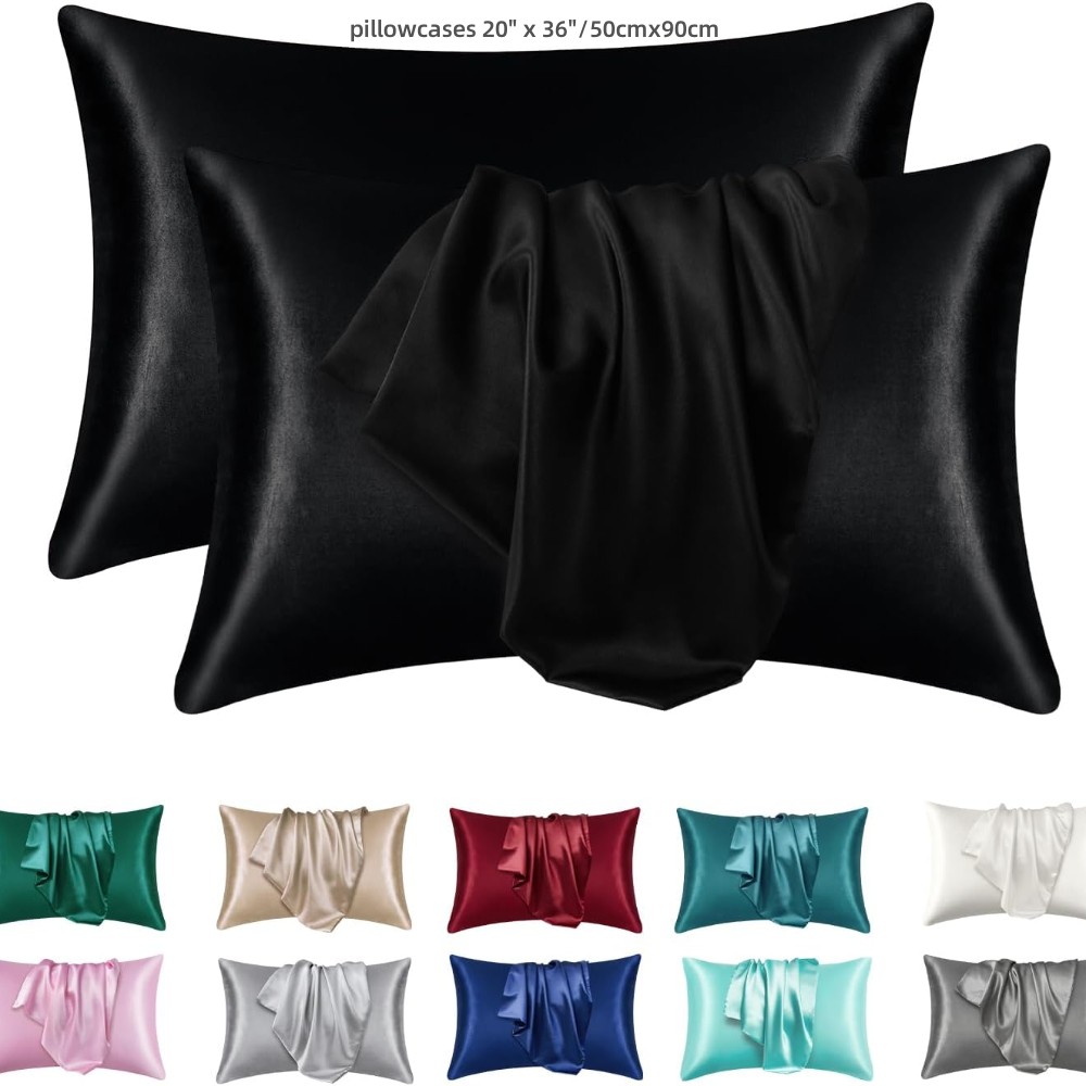 2 Pack Satin Pillowcase for Ha - Satin Silk Pillowcase Hair Skin 评论和价格