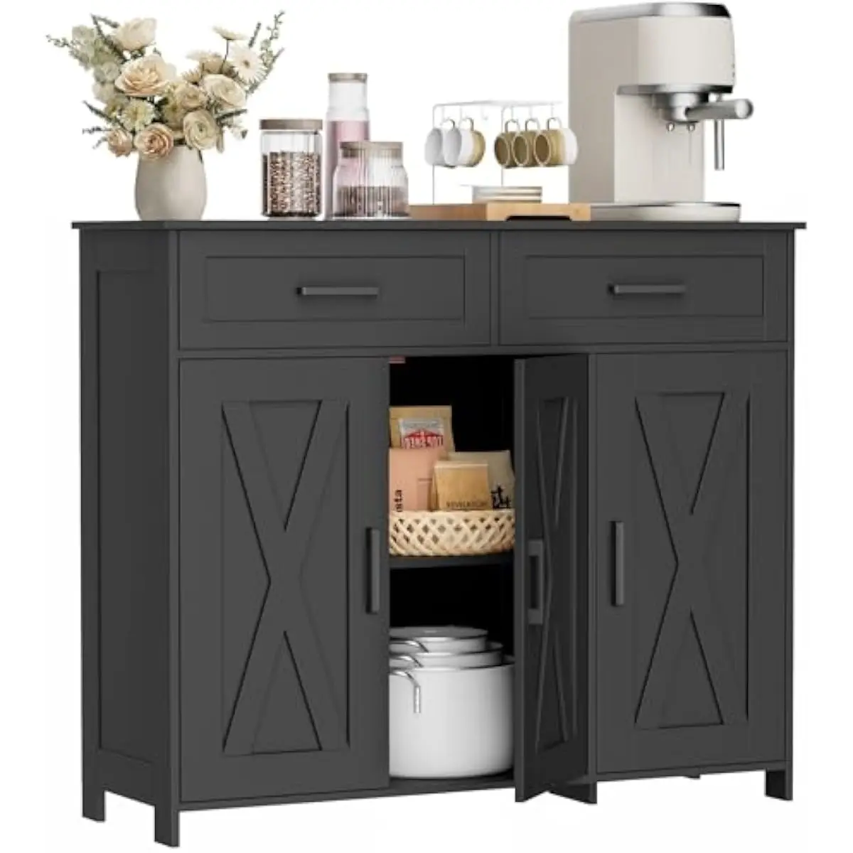 Coffee Bar Storage Cabinet wit - Kitchen 评论和价格