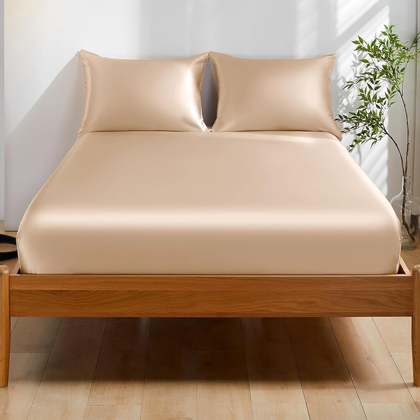 100% Mulberry Silk Fitted Shee - Fitted Bed Sheets Deep Pocket 评论和价格