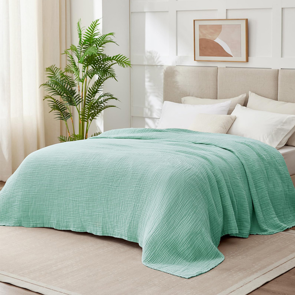 6 Layers Cotton Muslin Blanket - Muslin Cotton Bedspread 评论和价格