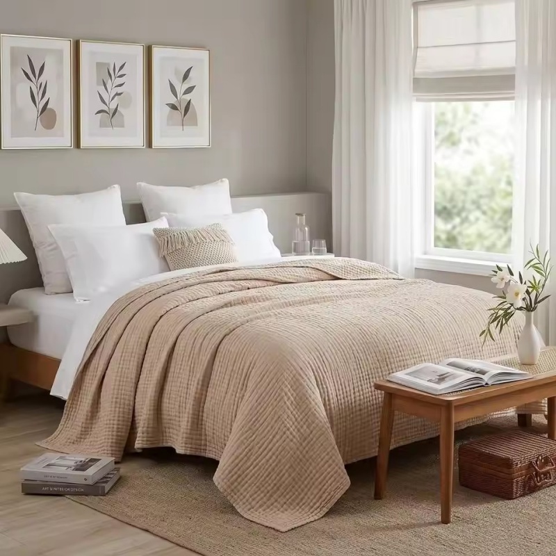 6 Layers Cotton Muslin Blanket - Muslin Cotton Bedspread 评论和价格