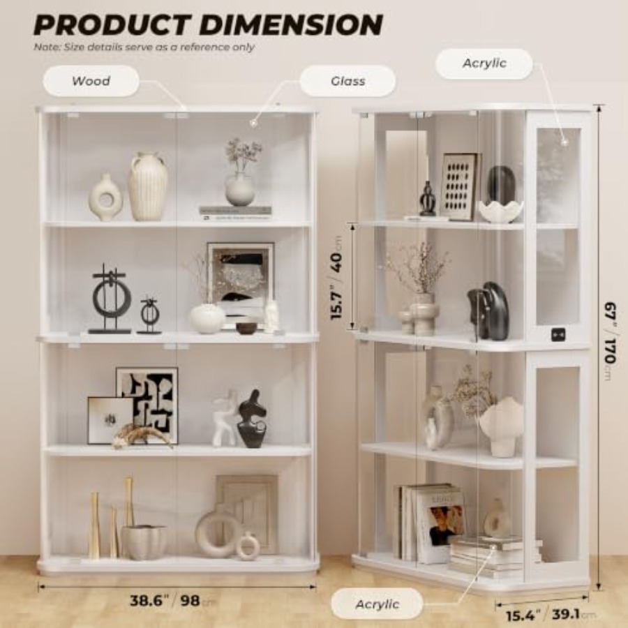 Rounded display cabinet for re - Lighting 评论和价格