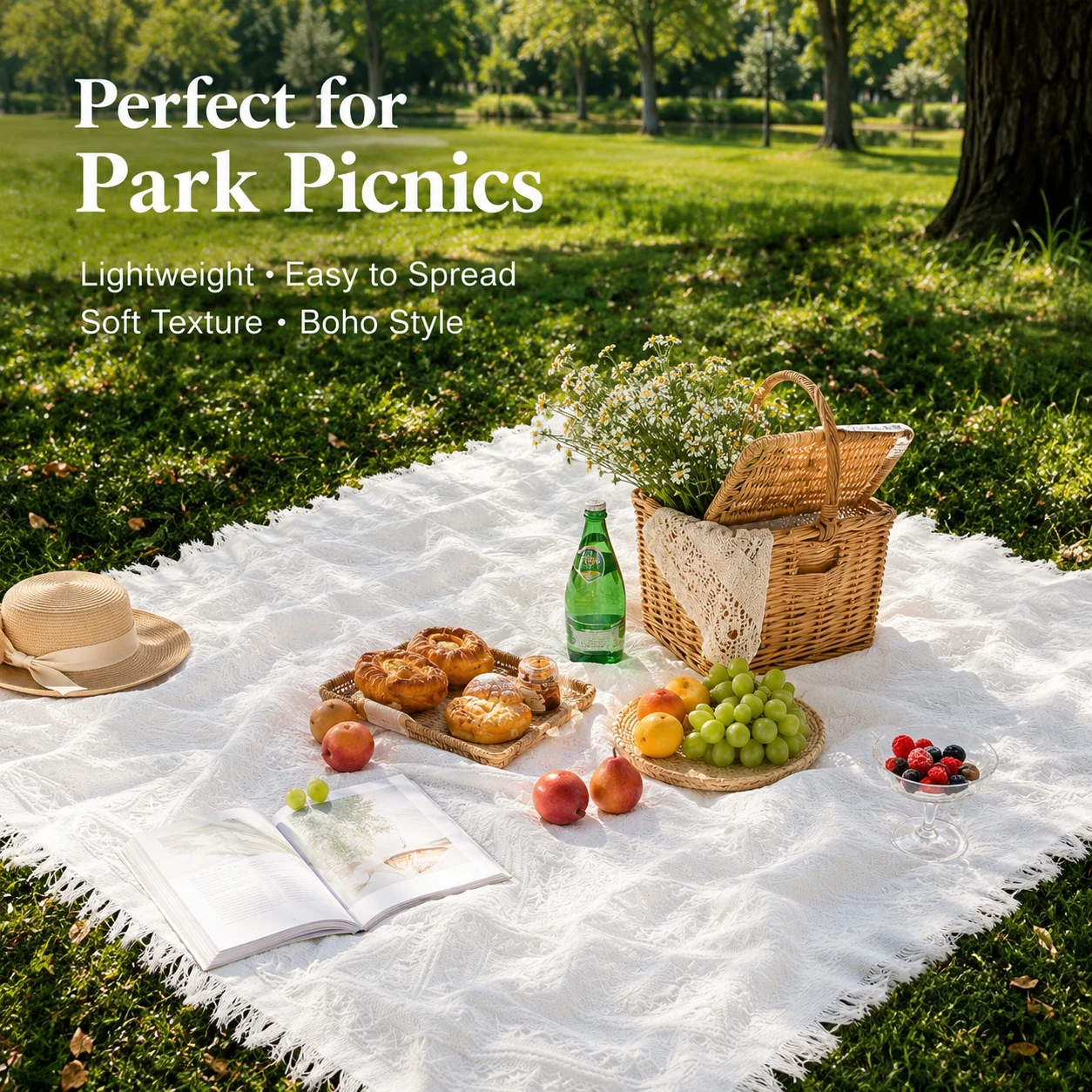 Boho Picnic Blanket Outdoor Ca - Boho Throw Blanket Fringe 评论和价格