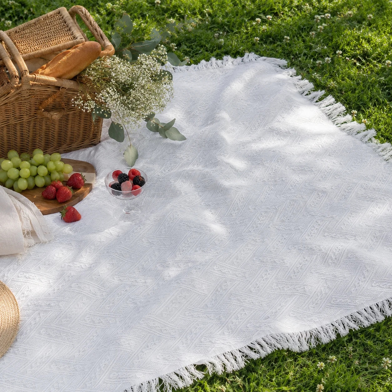 Boho Picnic Blanket Outdoor Ca - Boho Throw Blanket Fringe 评论和价格