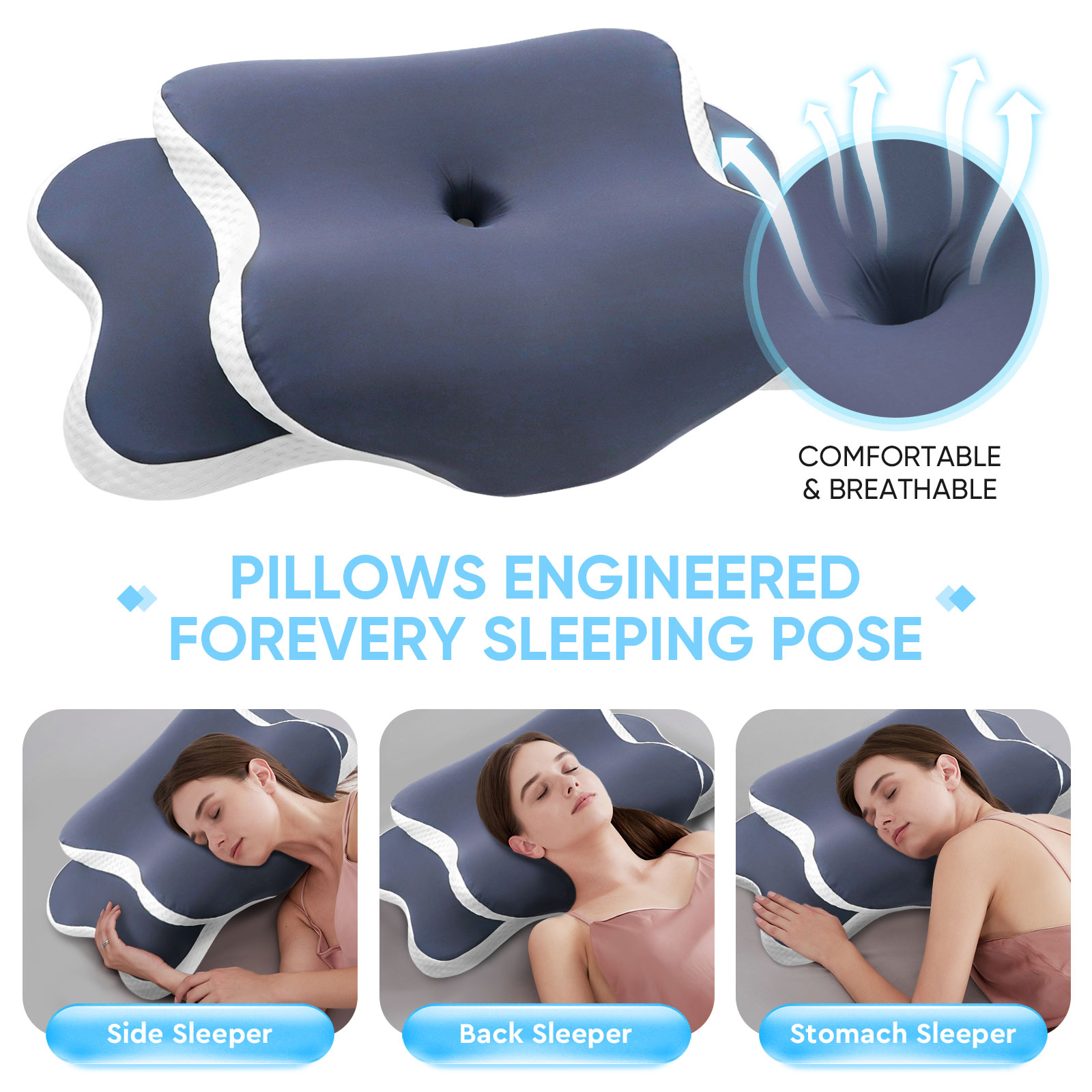 Memory Foam Pillow Cervical Pi - Memory Foam Orthopedic Pillow Neck Pain 评论和价格