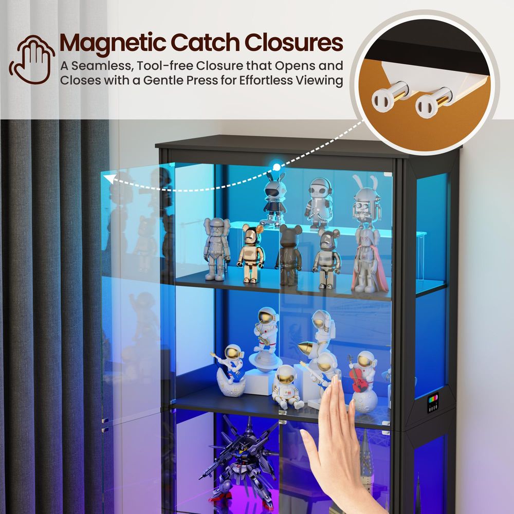 Lighted Corner Display Curio C - Storage & Organization 评论和价格
