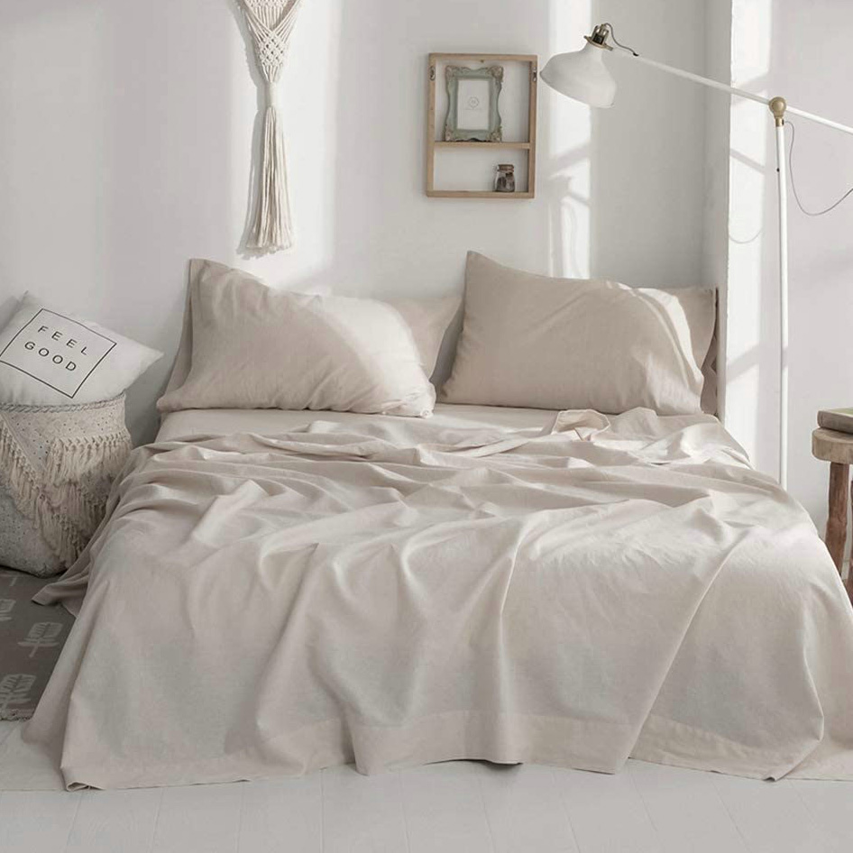 100% Linen Soft Bed Sheets, Qu - Fitted Bed Sheets Deep Pocket 评论和价格