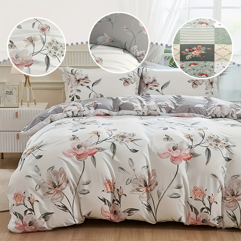 2/3PCS Green Floral Duvet Cove - Aesthetic Floral Duvet Cover 评论和价格