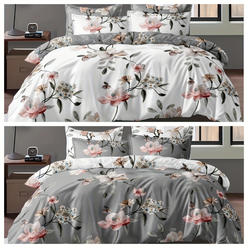 2/3PCS Green Floral Duvet Cove - Aesthetic Floral Duvet Cover 评论和价格