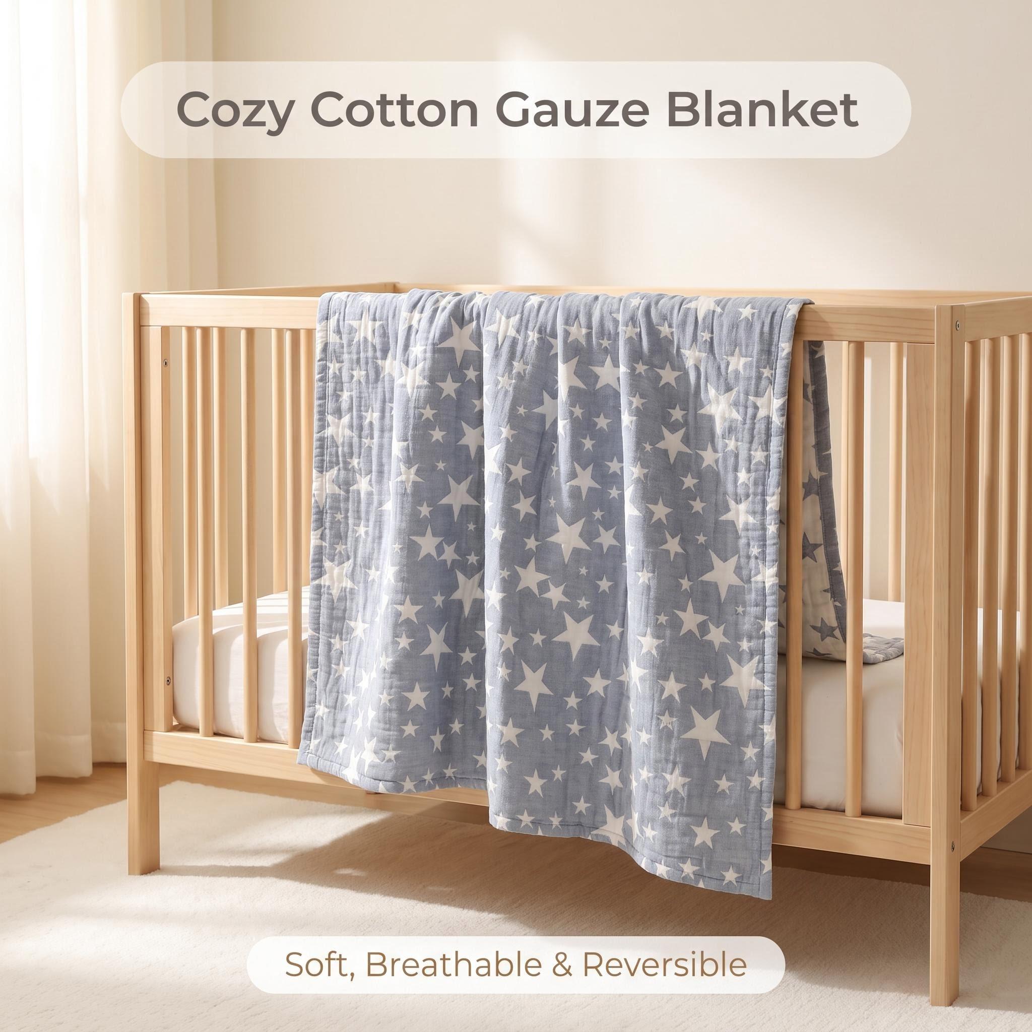 3-Layer Cotton Muslin Throw Bl - Muslin Cotton Bedspread 评论和价格