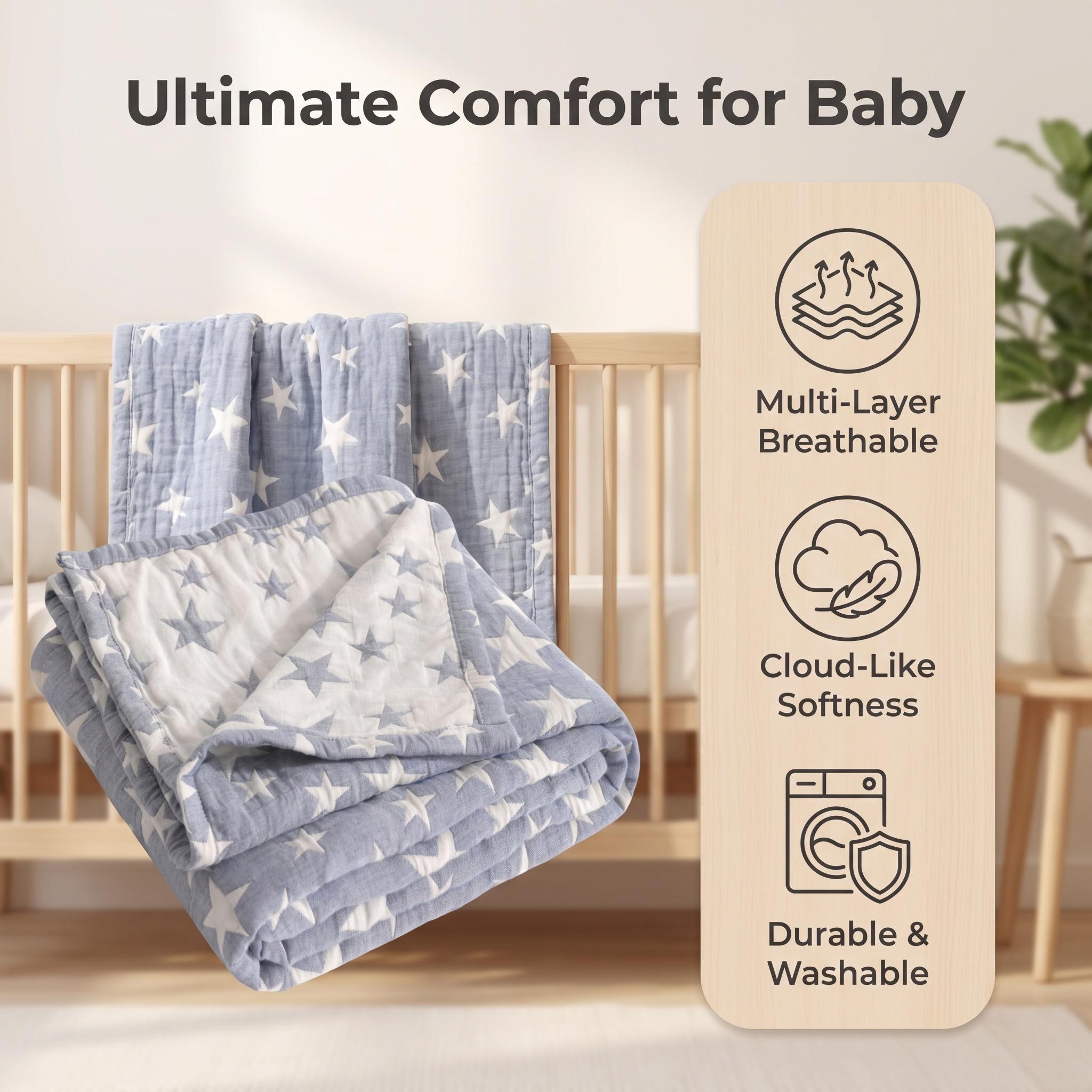 3-Layer Cotton Muslin Throw Bl - Muslin Cotton Bedspread 评论和价格