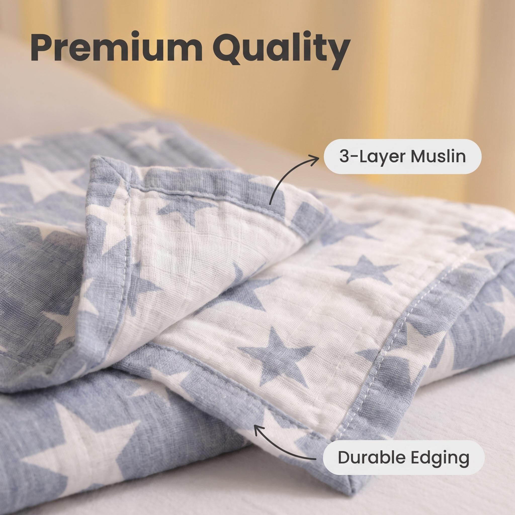 3-Layer Cotton Muslin Throw Bl - Muslin Cotton Bedspread 评论和价格