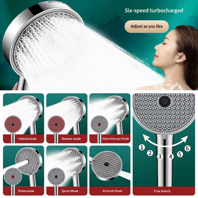 New 6 Modes Adjustable Handhel - High Pressure Shower Head Handheld 评论和价格