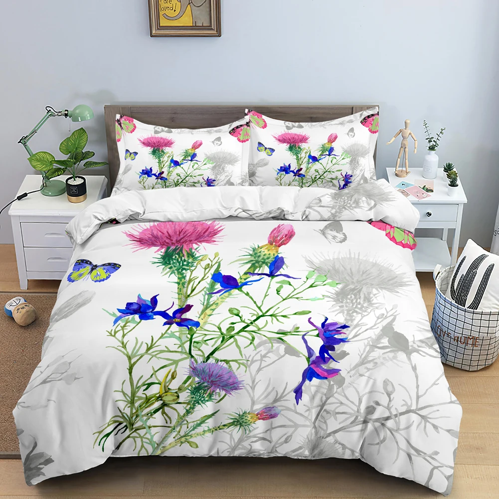 Butterfly Bedding Set 3D Flowe - Duvet Cover Sets With Zipper 评论和价格