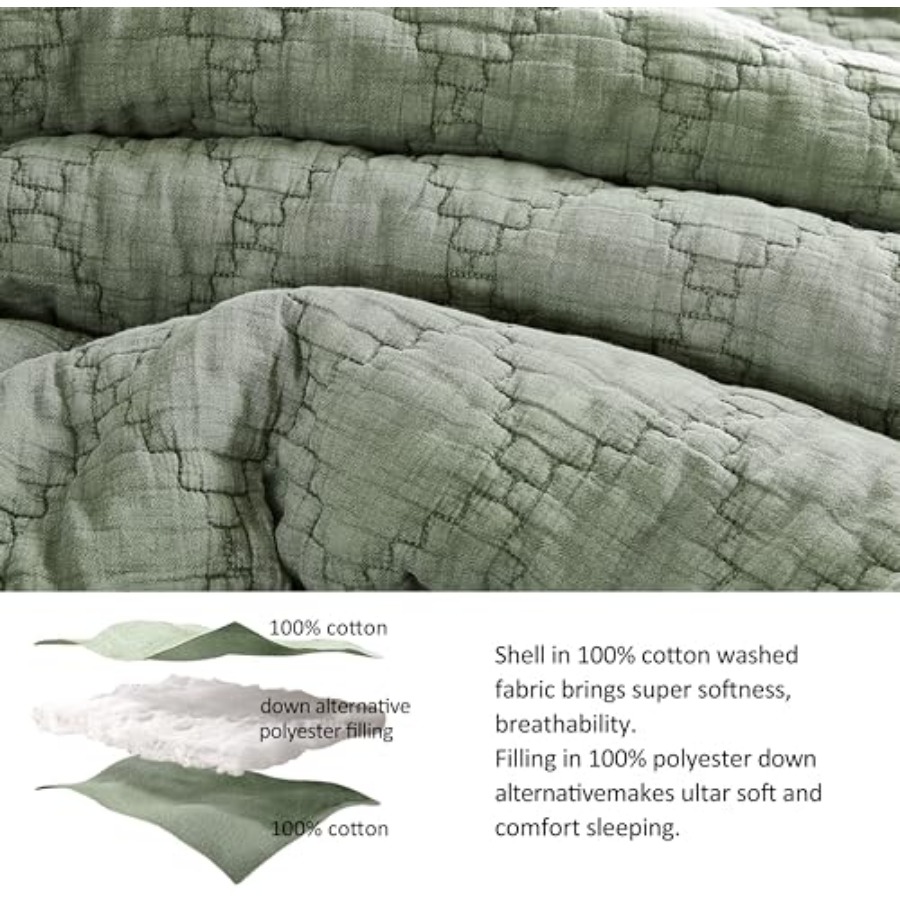 Size Quilt Set Muslin Cotton S - Muslin Cotton Bedspread 评论和价格