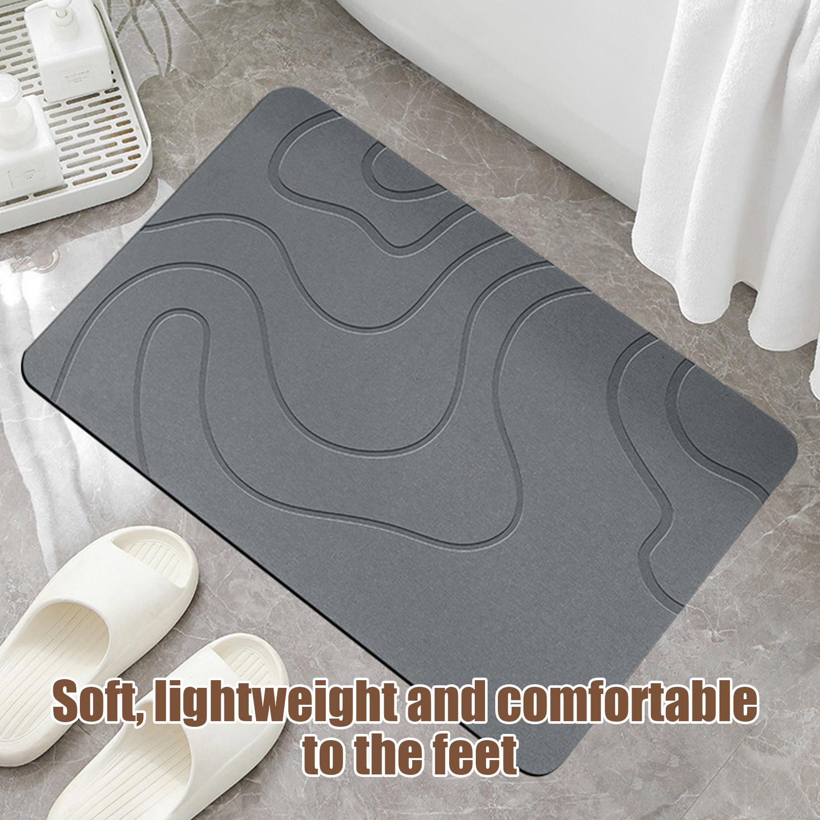 Quick Drying Stone Bath Mat, D - Quick Dry Diatomite Bath Mat 评论和价格