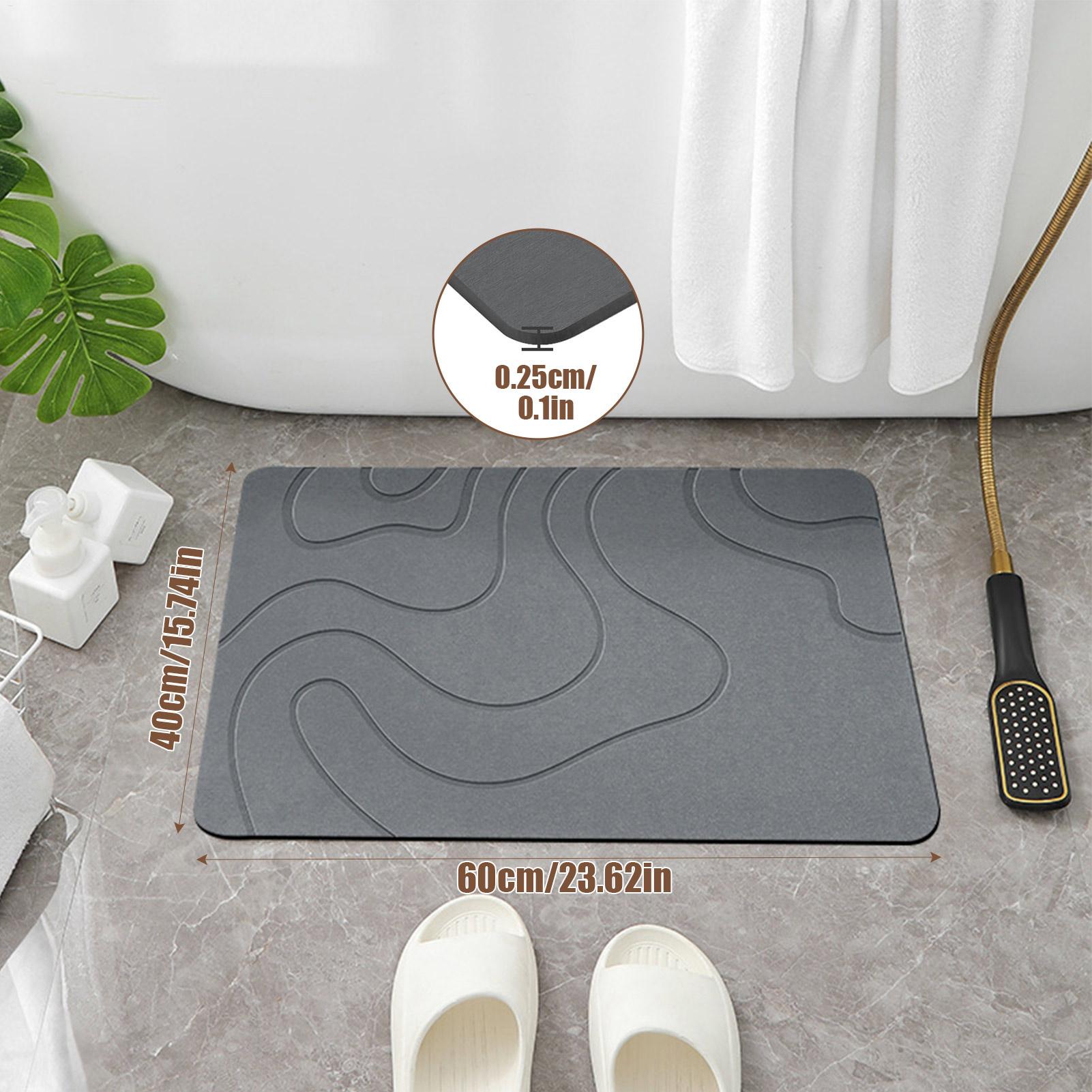 Quick Drying Stone Bath Mat, D - Quick Dry Diatomite Bath Mat 评论和价格