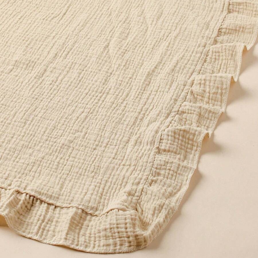 100% Cotton Ruffled Muslin Bla - Muslin Cotton Bedspread 评论和价格