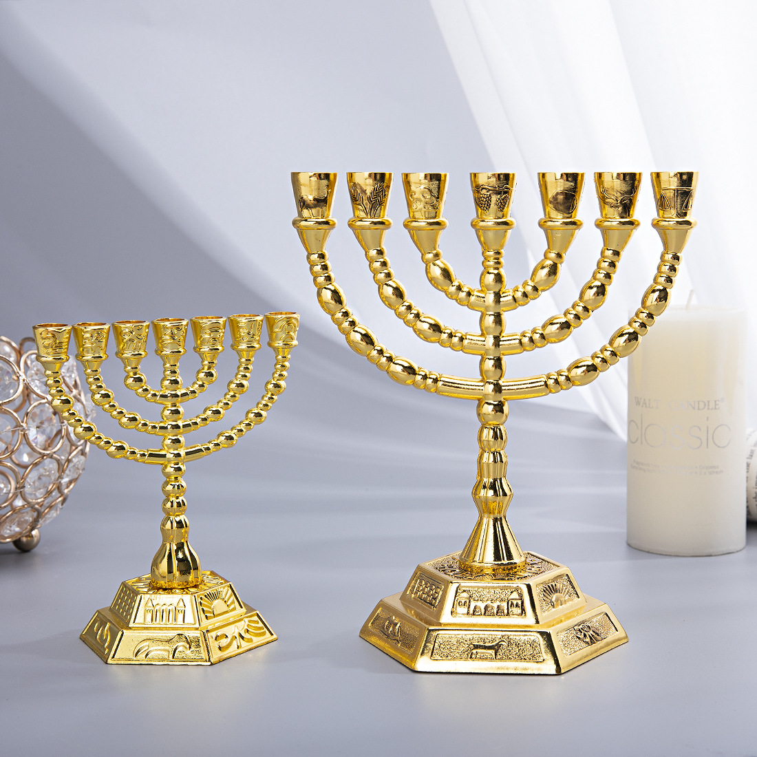 7 Branch Menorah Jewish Home D - Home Decor 评论和价格