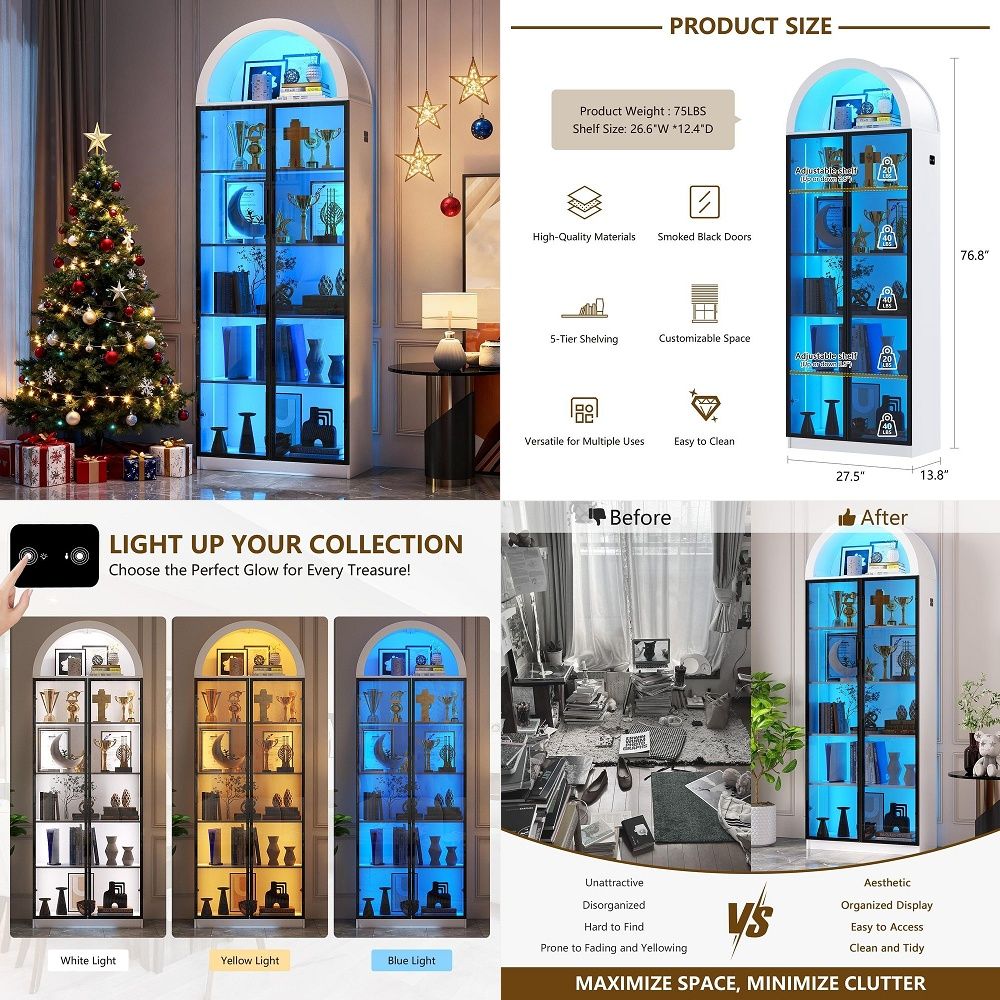 Display Cabinet with Doors and - Storage & Organization 评论和价格