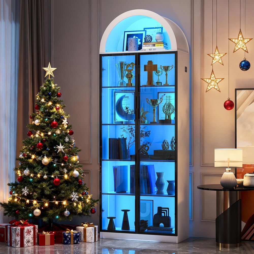 Display Cabinet with Doors and - Storage & Organization 评论和价格