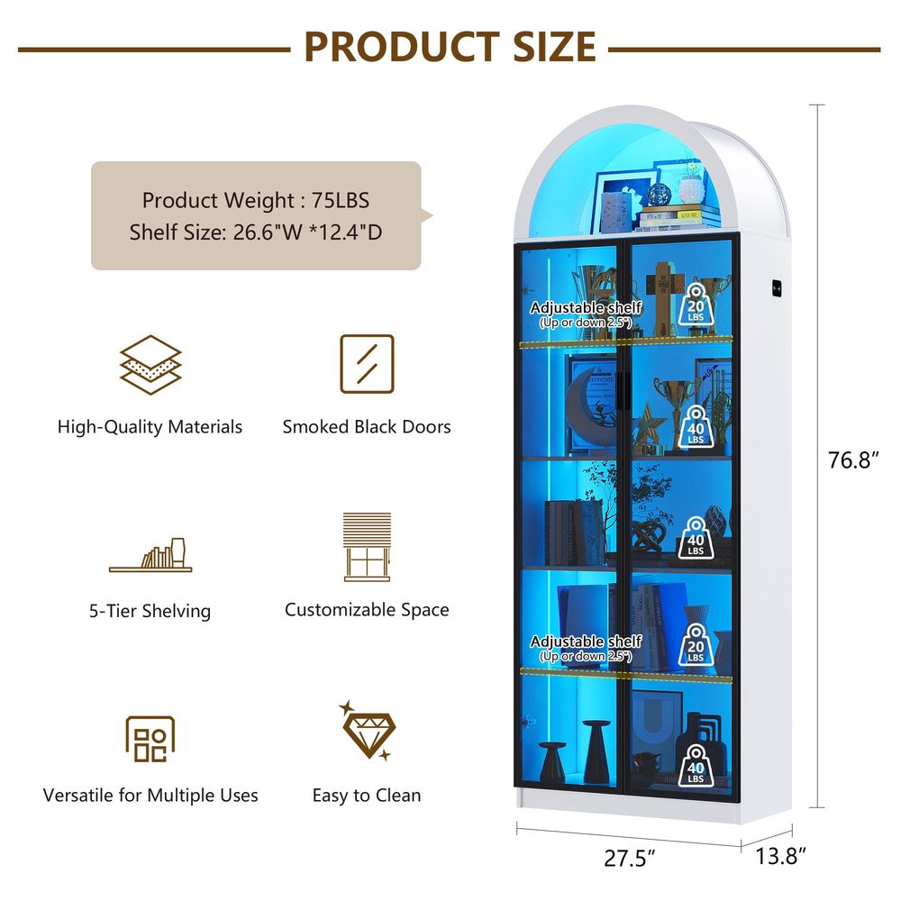 Display Cabinet with Doors and - Storage & Organization 评论和价格