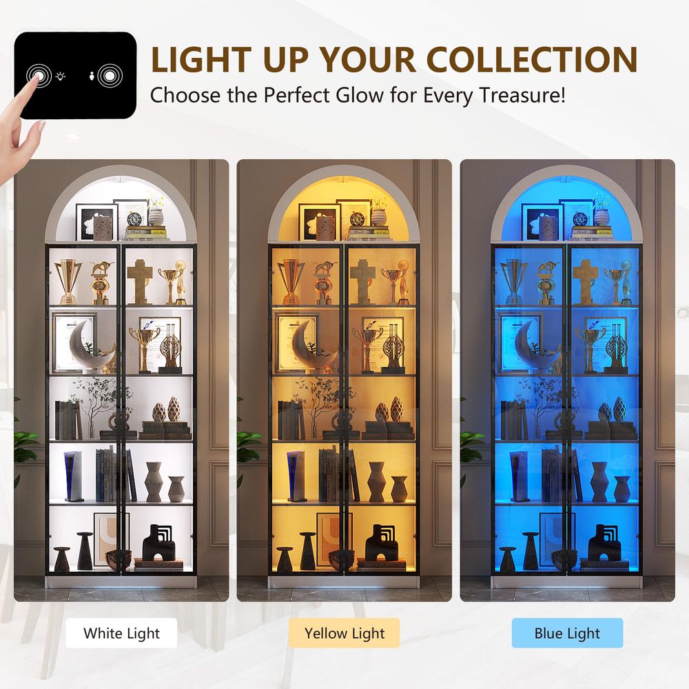 Display Cabinet with Doors and - Storage & Organization 评论和价格
