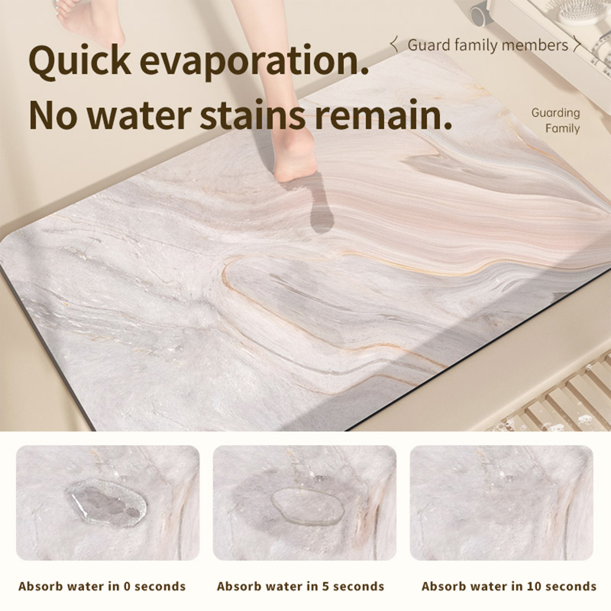 Diatomaceous Earth Bath Mat Ba - Quick Dry Diatomite Bath Mat 评论和价格