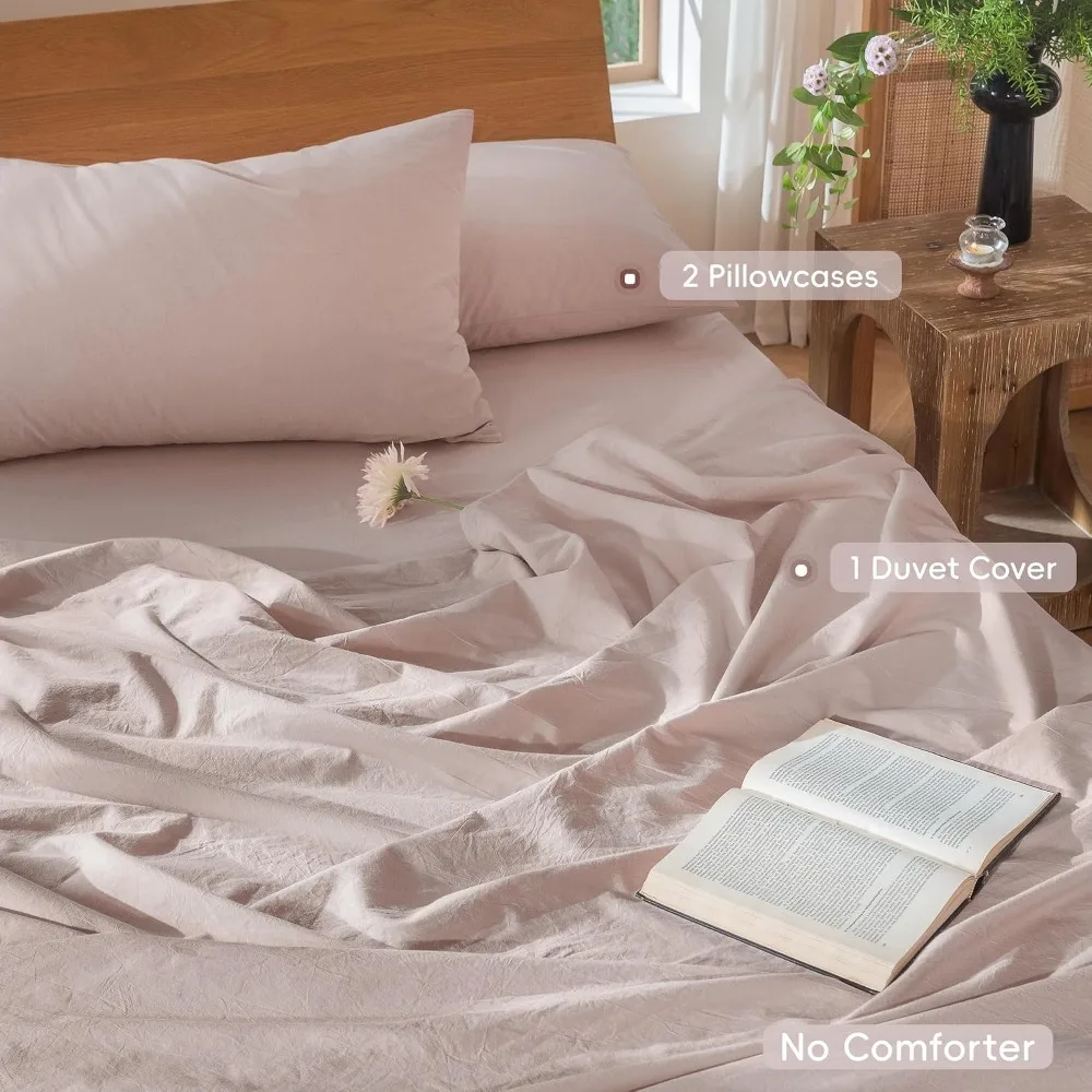 Duvet Cover Set 100% Washed Co - Duvet Cover Sets With Zipper 评论和价格