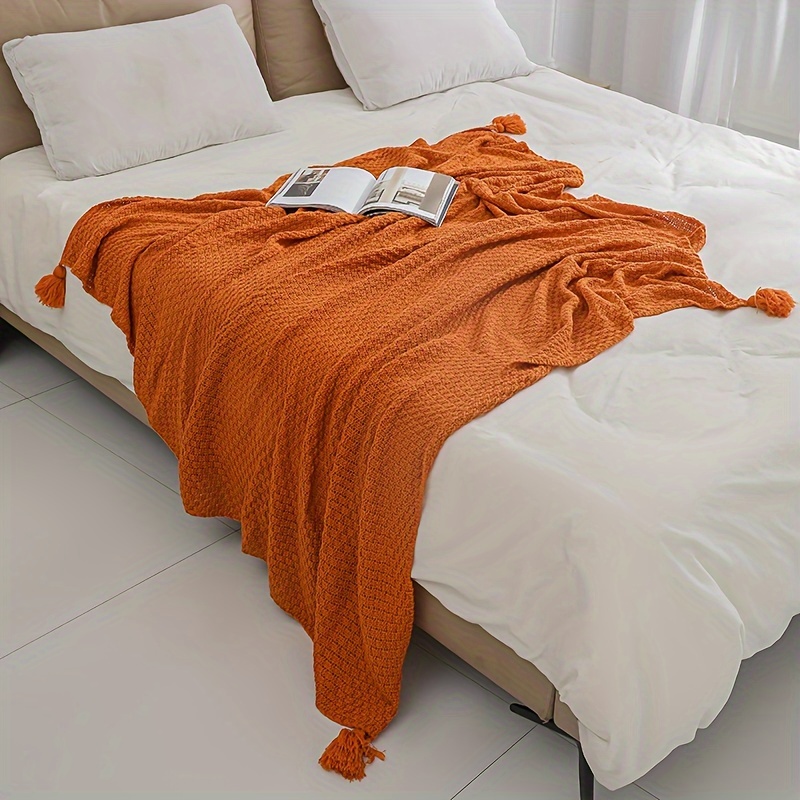 Boho Knitted Throw Blanket Dec - Boho Throw Blanket Fringe 评论和价格