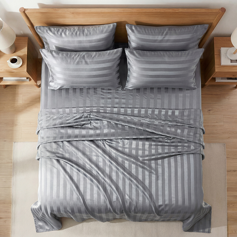 Wrinkle Resistant Striped Sati - Fitted Bed Sheets Deep Pocket 评论和价格