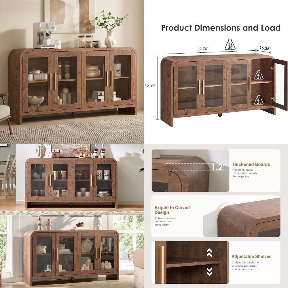 Sideboard Buffet Cabinet with  - Storage & Organization 评论和价格
