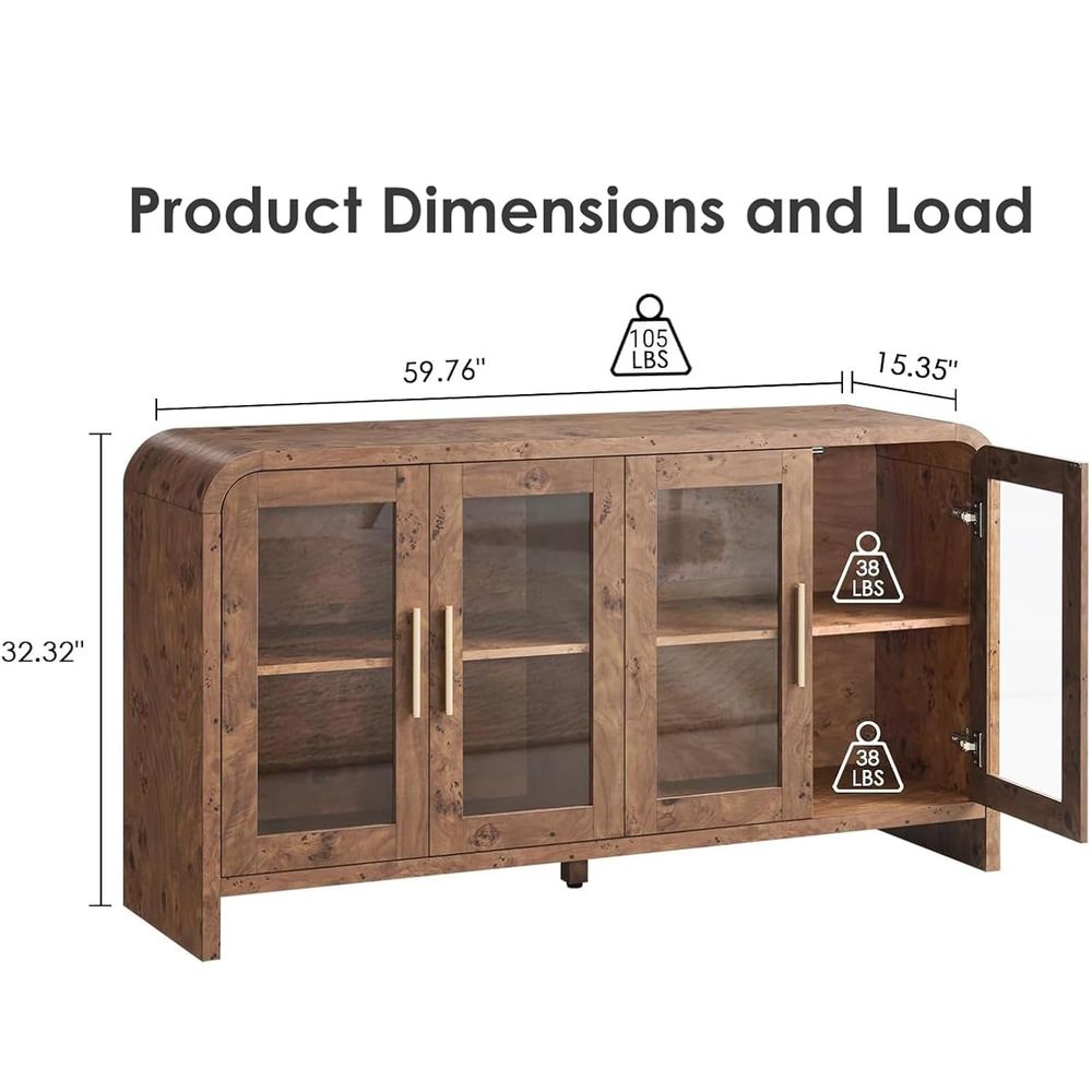 Sideboard Buffet Cabinet with  - Storage & Organization 评论和价格